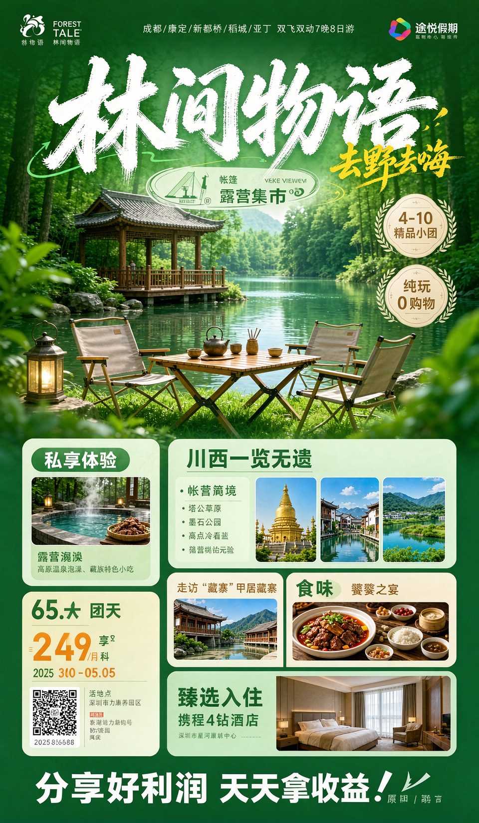 森林露营旅游行程海报练习修图后