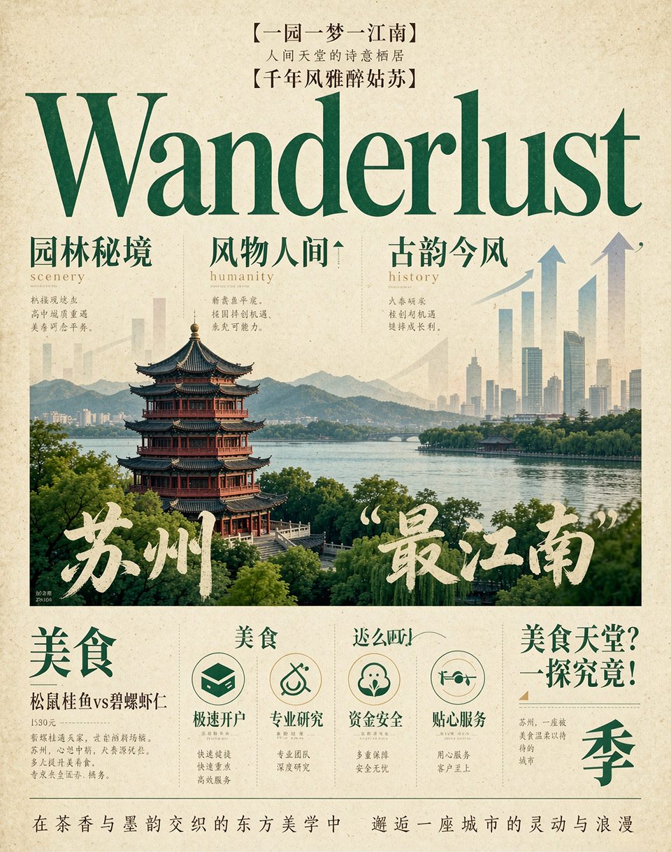 苏州江南文旅景区海报练习修图后